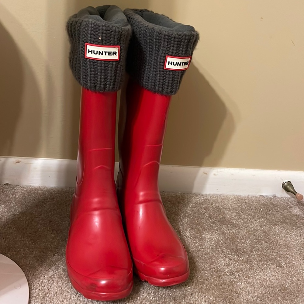 COPY - Red Hunter Boots with Sweater Inserts